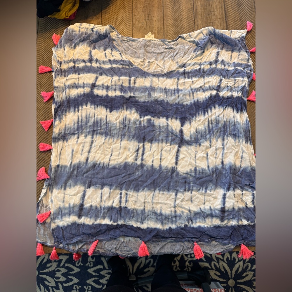 Surf Gypsy Blue and White Swim Coverup